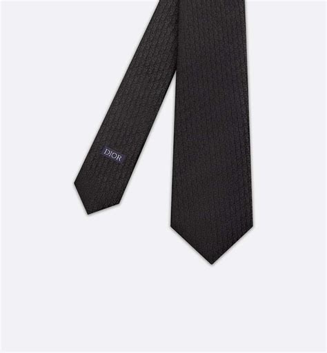 dior - black tie 195s|Dior Oblique Tie Black Silk .